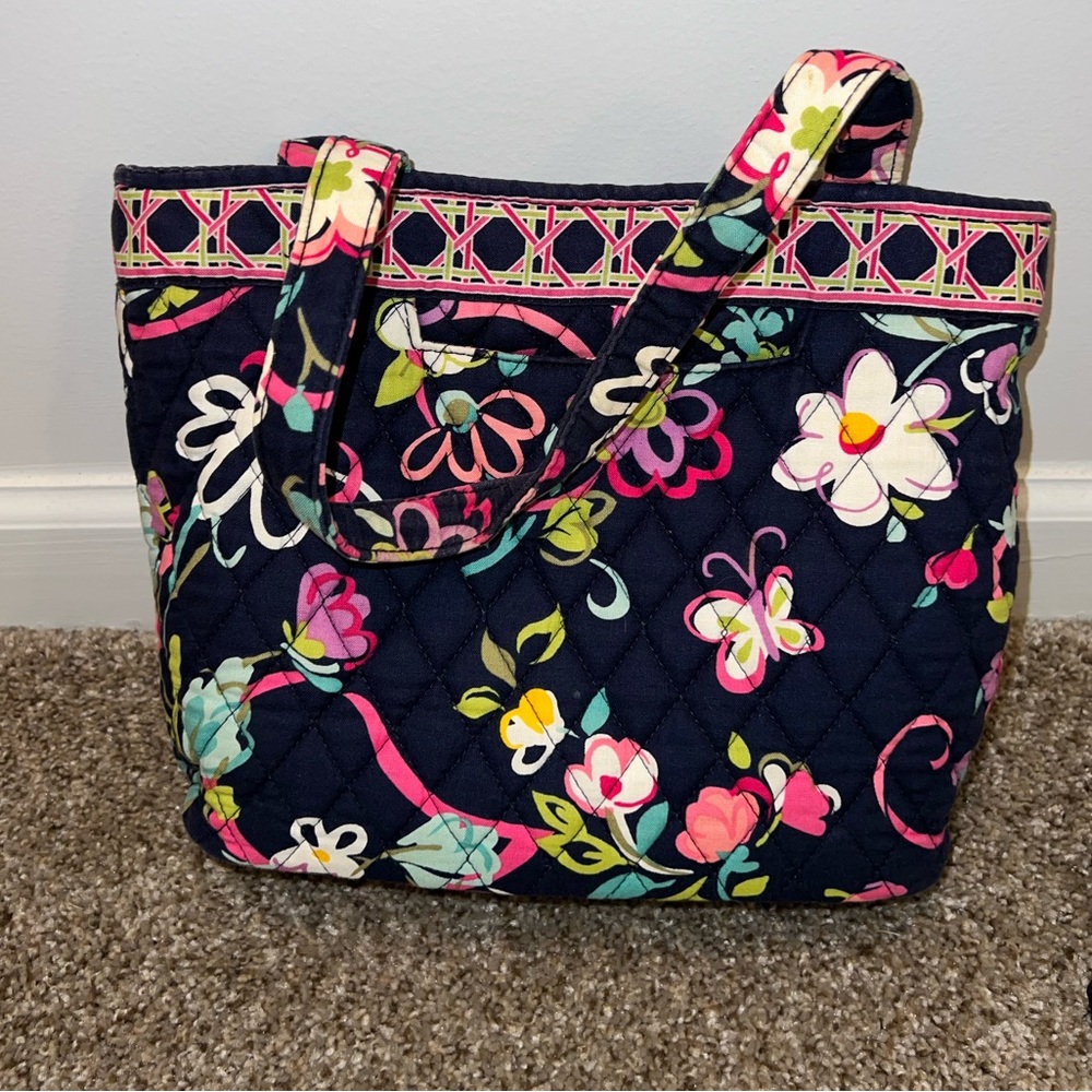 Vera Bradley Navy Floral Purse and Wristlet